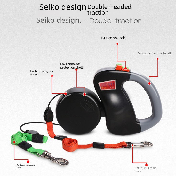 Dual untangle dog leash