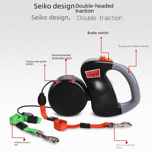 Dual untangle dog leash